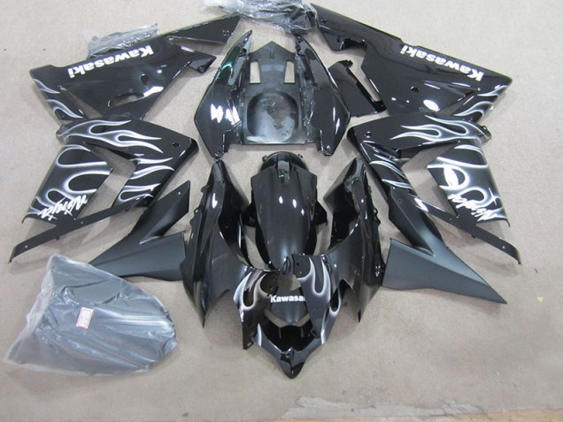 Buy 2003-2005 Black with White Flame Kawasaki ZX10R Motorcycle Fairing Buy 2003-2005 Black with White Flame Kawasaki ZX10R Motorcycle Fairing