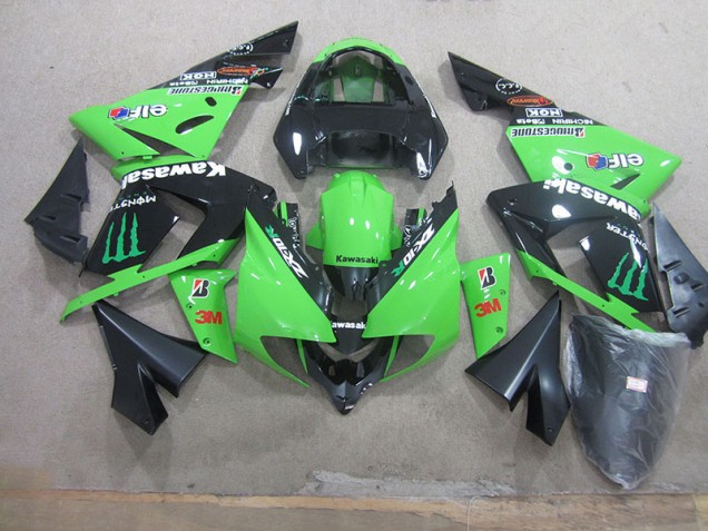 Buy 2003-2005 Black Green 3M Monster Kawasaki ZX10R Replacement Motorcycle Fairings Buy 2003-2005 Black Green 3M Monster Kawasaki ZX10R Replacement Motorcycle Fairings