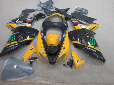 Buy 2006-2007 Black Yellow Touch4 Monster Kawasaki ZX10R Motorcycle Fairing