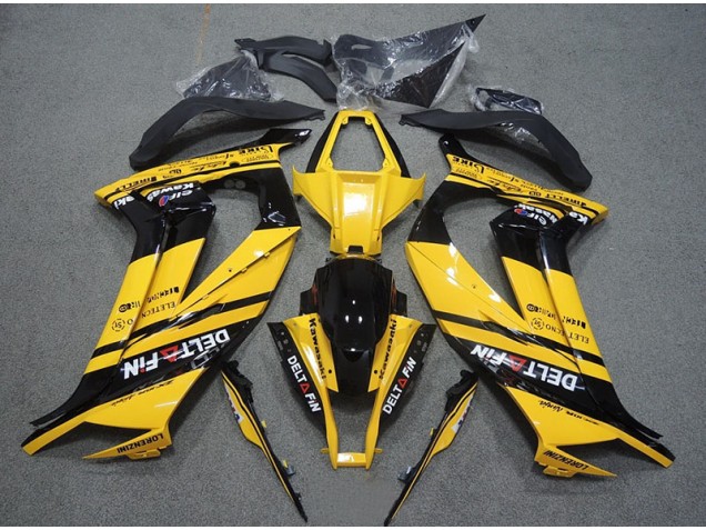 Buy 2011-2015 Yellow Black Delt Fin Kawasaki ZX10R Motorcycle Bodywork