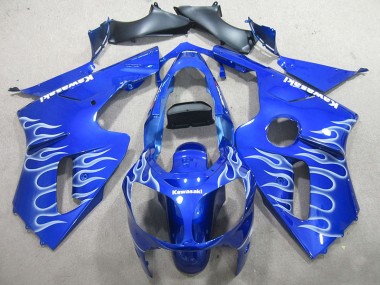 Buy 2000-2001 Blue White Flame Kawasaki ZX12R Motorcylce Fairings