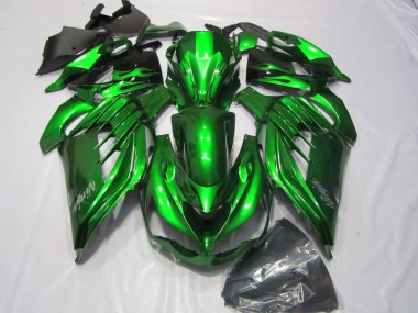 Buy 2012-2021 Green White Ninja Decal Kawasaki ZX14R ZZR1400 Bike Fairings