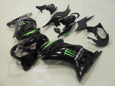 Buy 2008-2012 Black Green Monster Energy Kawasaki ZX250R Motorcycle Fairings Kit