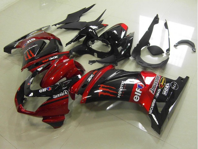 Buy 2008-2012 Black Red Monster Kawasaki ZX250R Motorcycle Fairing