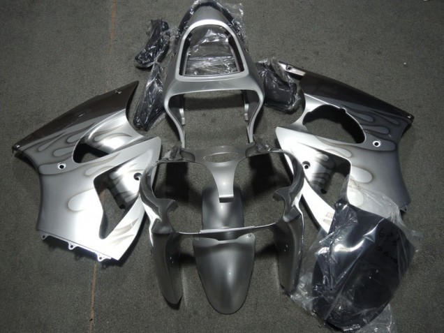 Buy 2000-2002 Silver Flame Kawasaki ZX6R Motorcycle Fairing Kit Buy 2000-2002 Silver Flame Kawasaki ZX6R Motorcycle Fairing Kit
