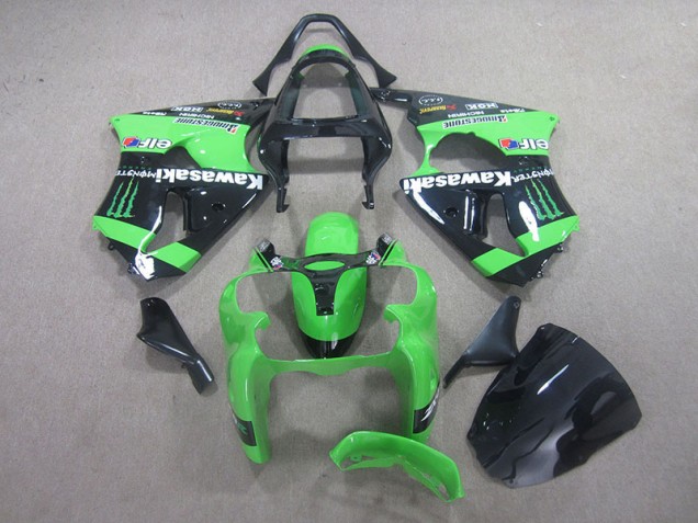 Buy 2000-2002 Black Green Monster Kawasaki ZX6R Motor Fairings