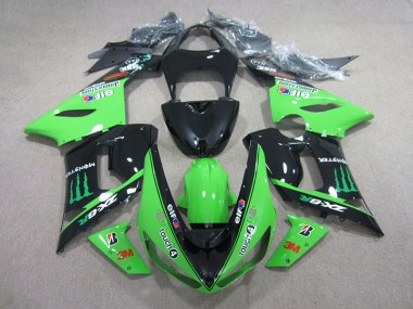 Buy 2005-2006 Black Green 3M Touch4 Monster Kawasaki ZX6R Motorbike Fairing