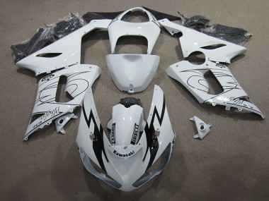 Buy 2005-2006 White Ninja 636 Kawasaki ZX6R Moto Fairings