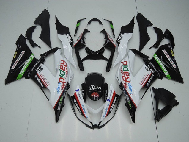 Buy 2013-2018 Black White Rapid Hager Kawasaki ZX6R Motorbike Fairing Buy 2013-2018 Black White Rapid Hager Kawasaki ZX6R Motorbike Fairing