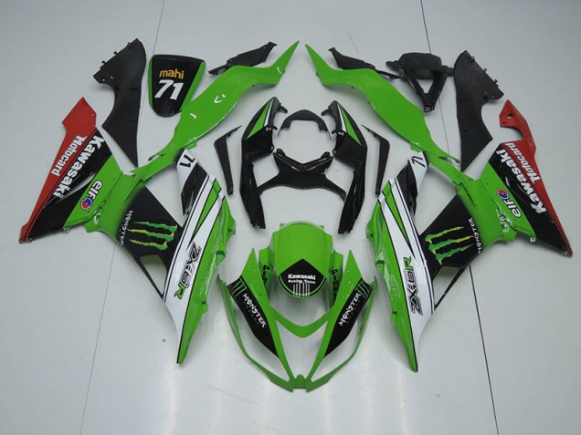 Buy 2013-2018 Black Green White Monster Kawasaki ZX6R Bike Fairings Buy 2013-2018 Black Green White Monster Kawasaki ZX6R Bike Fairings