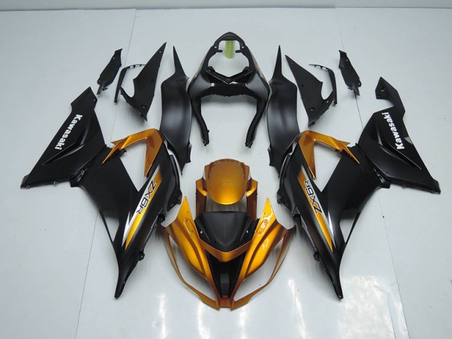 Buy 2013-2018 Black Gold Kawasaki ZX6R Motor Bike Fairings Buy 2013-2018 Black Gold Kawasaki ZX6R Motor Bike Fairings