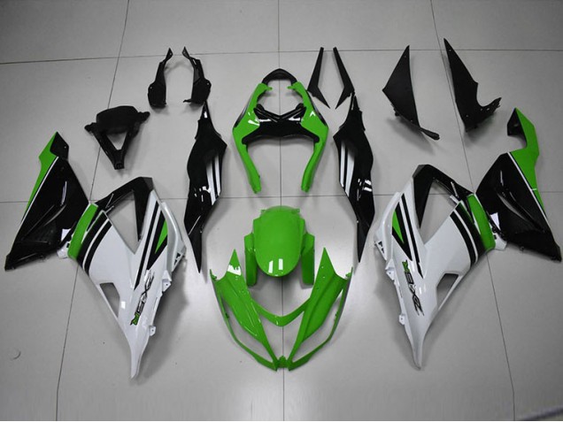 Buy 2013-2018 Black Green White Kawasaki ZX6R Bike Fairing Kit Buy 2013-2018 Black Green White Kawasaki ZX6R Bike Fairing Kit