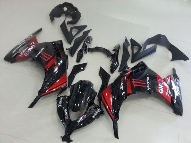 Buy 2013-2016 Black Red Monster Kawasaki ZX300R Motorcylce Fairings