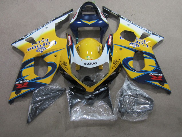 Buy 2000-2002 Yellow Blue Corona Extra Suzuki GSXR1000 Motorcycle Fairings Kit Buy 2000-2002 Yellow Blue Corona Extra Suzuki GSXR1000 Motorcycle Fairings Kit