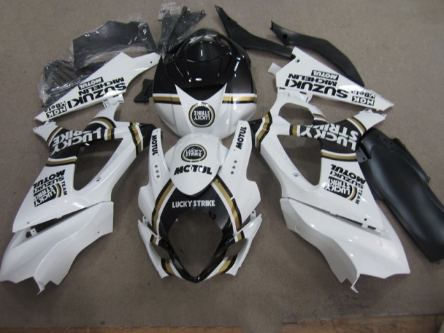 Buy 2007-2008 White Lucky Strike Black Motul Suzuki GSXR1000 Motorcycle Replacement Fairings Buy 2007-2008 White Lucky Strike Black Motul Suzuki GSXR1000 Motorcycle Replacement Fairings