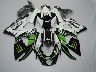 Buy 2009-2016 Black White Green Monster Pizzoli Suzuki GSXR1000 Moto Fairings