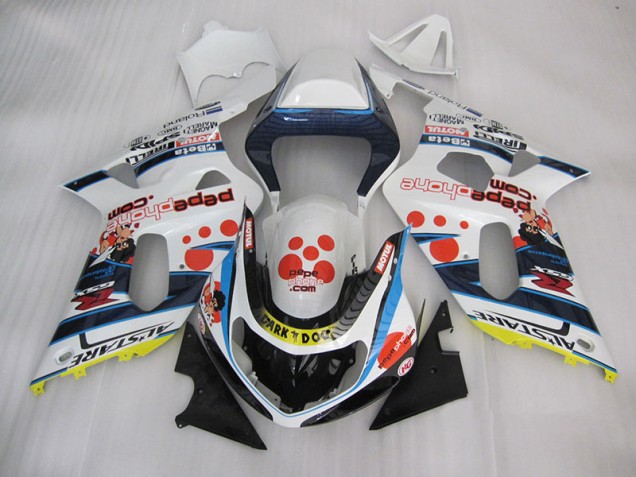 Buy 2001-2003 White Blue Dark Dog Suzuki GSXR600 Bike Fairings