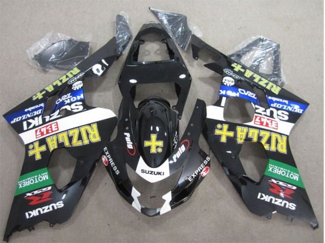 Buy 2004-2005 Black Yellow Rizla Suzuki GSXR600 Moto Fairings