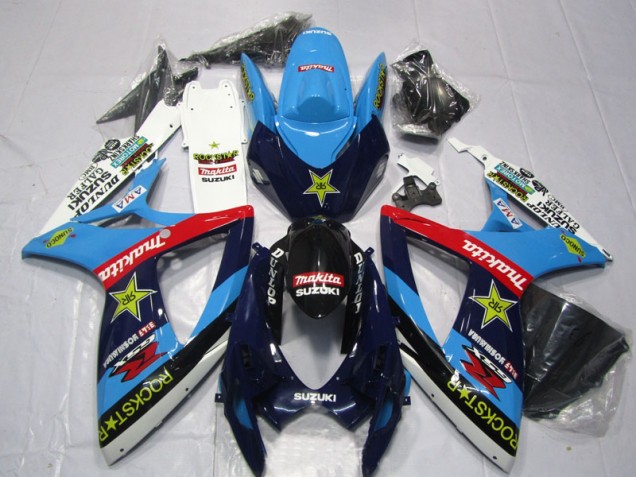 Buy 2006-2007 Blue White Rockstar Makita Suzuki GSXR600 Motor Bike Fairings