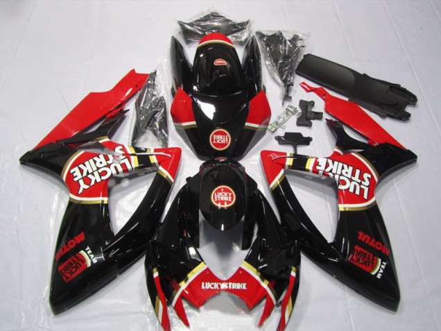 Buy 2006-2007 Black Red Lucky Strike Motul Suzuki GSXR600 Bike Fairing Kit