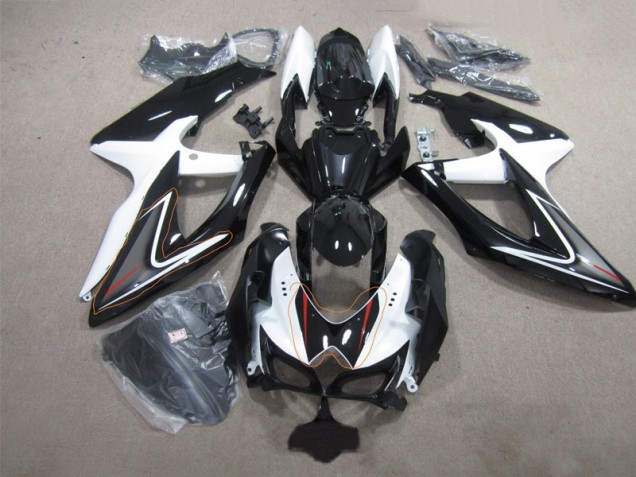 Buy 2008-2010 Black White Suzuki GSXR600 Replacement Fairings