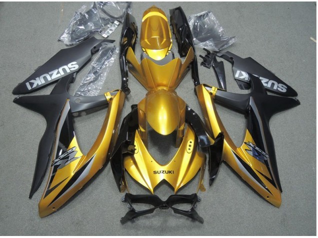 Buy 2008-2010 Black Gold Suzuki GSXR600 Motor Bike Fairings
