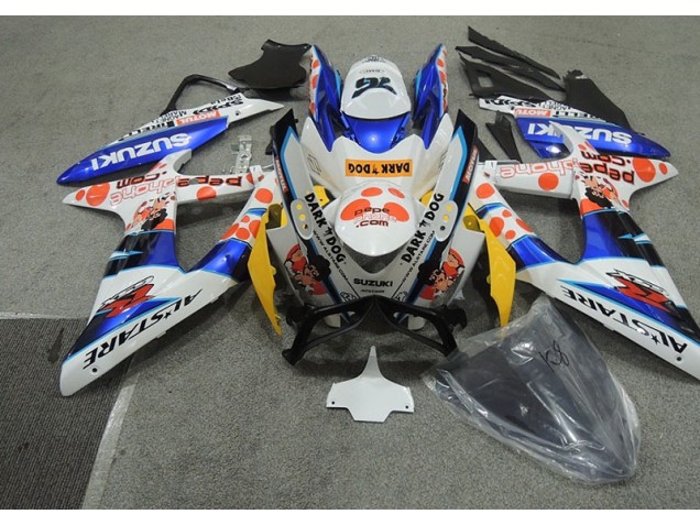Buy 2008-2010 White Blue Dark Dog Suzuki GSXR600 Bike Fairings