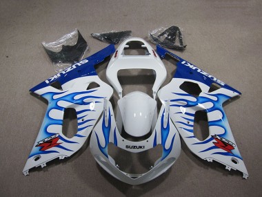 Buy 2001-2003 White Blue Flame Suzuki GSXR750 Motorbike Fairings