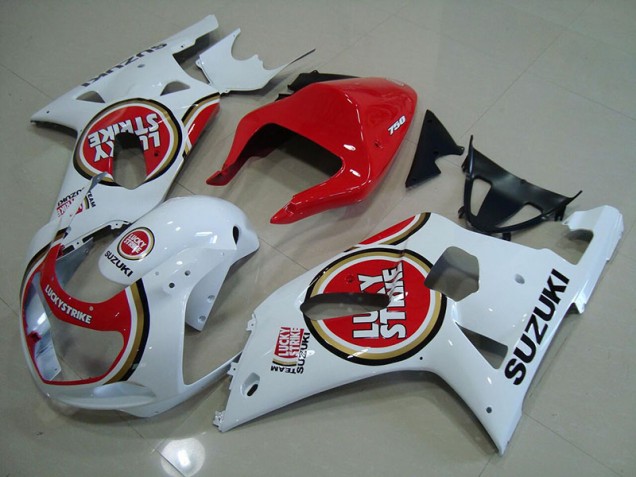Buy 2001-2003 Red White Lucky Strike Suzuki GSXR750 Motorcyle Fairings Buy 2001-2003 Red White Lucky Strike Suzuki GSXR750 Motorcyle Fairings