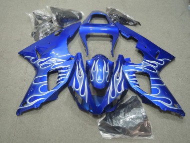 Buy 2000-2001 Blue White Flame Yamaha YZF R1 Motorcycle Fairings Kit