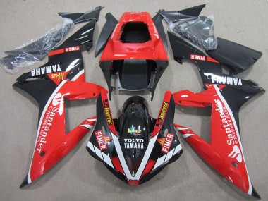 Buy 2004-2006 Red Black White Santander Yamaha YZF R1 Motorbike Fairings