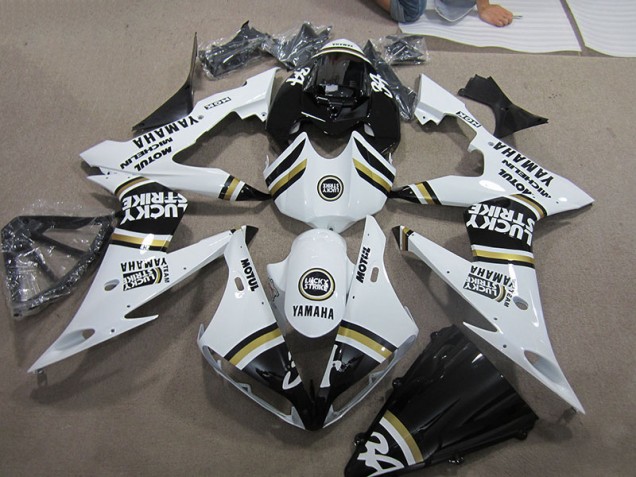 Buy 2004-2006 Black White Lucky Strike Yamaha YZF R1 Motorcyle Fairings