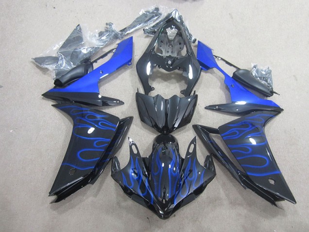 Buy 2007-2008 Black Blue Flame Yamaha YZF R1 Motorcycle Fairing