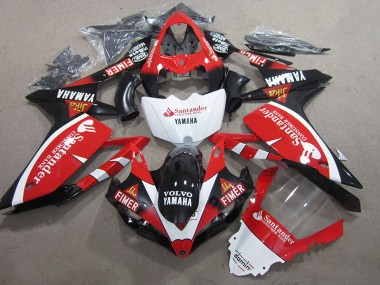 Buy 2007-2008 Black Red White Santander Yamaha YZF R1 Motorbike Fairing Kits