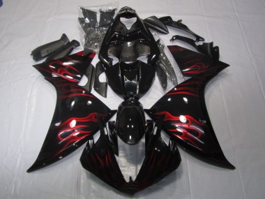 Buy 2009-2011 Black Red Flame Yamaha YZF R1 Motor Fairings