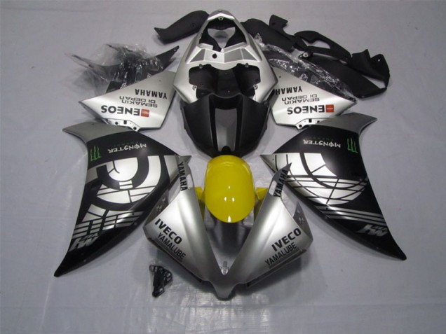 Buy 2012-2014 Black Silver Iveco Yamalube Monster Yamaha YZF R1 Motor Bike Fairings