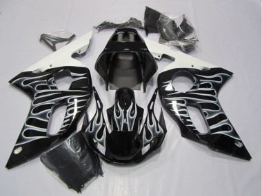 Buy 1998-2002 Black White Flame Yamaha YZF R6 Motorcycle Fairing