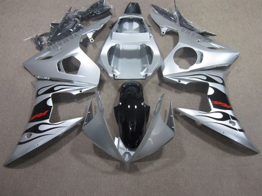 Buy 2003-2005 Silver Black Red Decal Yamaha YZF R6 Motorbike Fairing