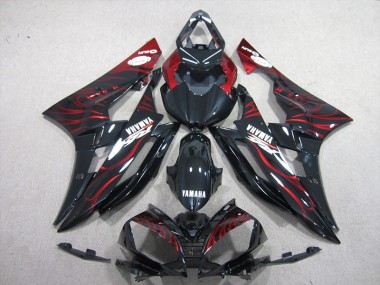 Buy 2006-2007 Black Red Flame Yamaha YZF R6 Motorcycle Bodywork