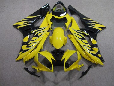 Buy 2006-2007 Yellow Black Flame Yamaha YZF R6 Motorbike Fairing Kits