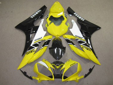Buy 2006-2007 Yellow Black Decal Yamaha YZF R6 Motorcycle Fairings Kits