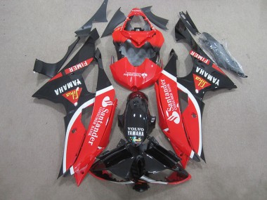 Buy 2008-2016 Black Red White Santander Yamaha YZF R6 Bike Fairings